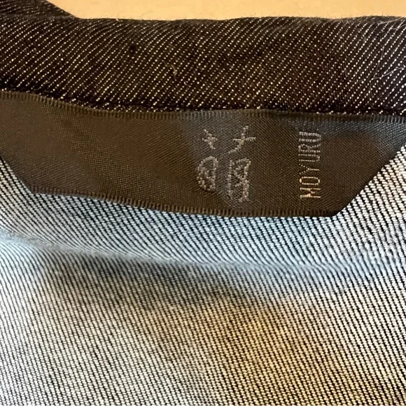 Moyuru Indigo Denim Collard Trench Coat 100% Cotton Japanese 213487 M One Size - Picture 13 of 16